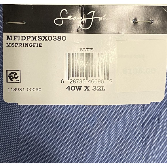 Sean John Men's Size 40x32 Classic Fit Suit Pants Solid Blue NEW - Picture 9 of 10